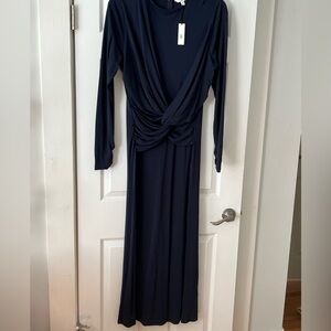 NWT navy blue long sleeve dress Banana Republic
